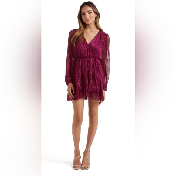 Ever New Fushia Rose Petite Plisse Skater Dress - Picture 2 of 12